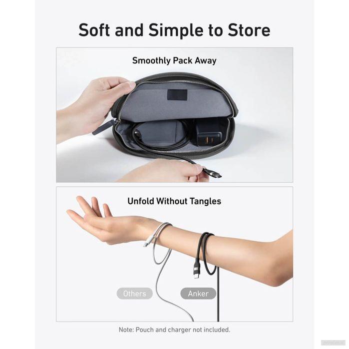 Anker pleteni USB-C na USB-C kabel 240 W, 0,9m, črn-PRIROCEN.SI