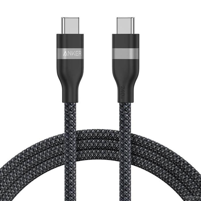Anker pleteni USB-C na USB-C kabel 240 W, 1,8m, črn-PRIROCEN.SI