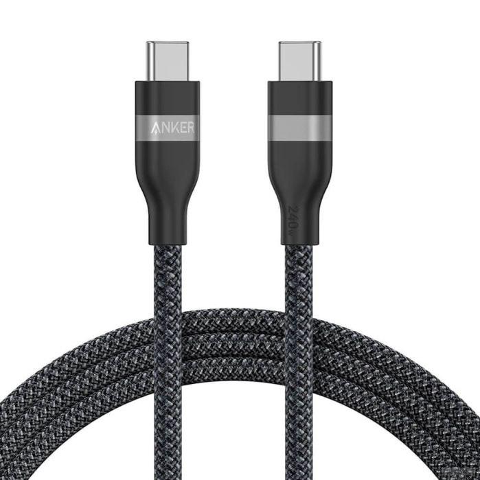 Anker pleteni USB-C na USB-C kabel 240 W, 0,9m, črn-PRIROCEN.SI