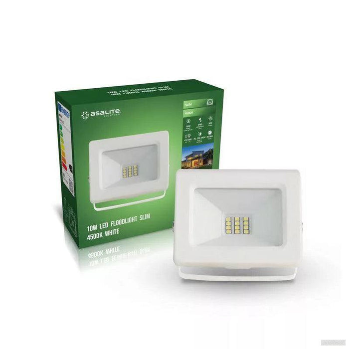 Asalite LED beli reflektor Slim 10W 4500K (900 lumnov)-PRIROCEN.SI