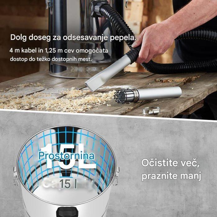 VonHaus Sesalnik za pepel 15 L, 1000 W-PRIROCEN.SI