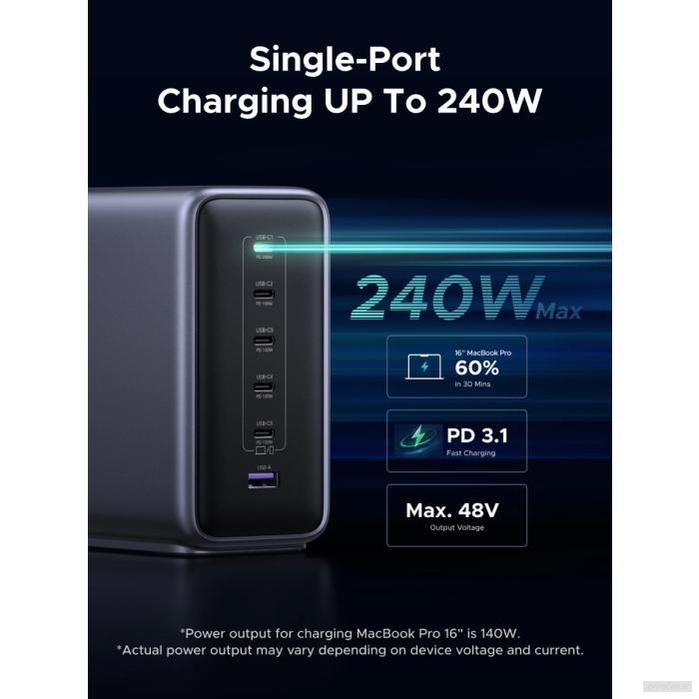 Ugreen Nexode 500W GaN 6-portni USB polnilec-PRIROCEN.SI