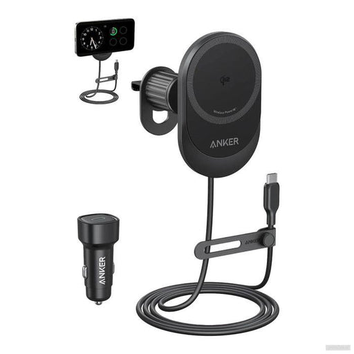 Anker MagGo brezžični avtopolnilec z vgrajenim USB-C kablom, 15W-PRIROCEN.SI