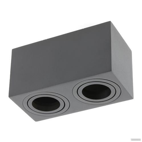 GTV stropna svetilka AVEIRO DUO BIS 2xGU10 oglata, črna (OS-AVB80160KW2-00)-PRIROCEN.SI