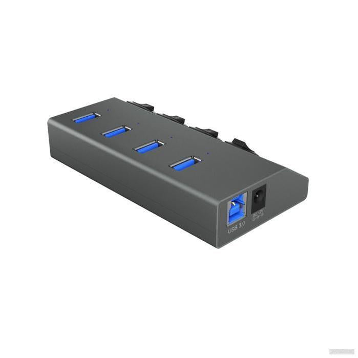 IcyBox IB-HUB1405 4-portni USB-A hub s stikali-PRIROCEN.SI
