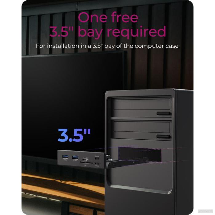IcyBox IB-HUB1419-i3 6-v-1 USB ohišje HUB za 3,5" režo v računalniku-PRIROCEN.SI