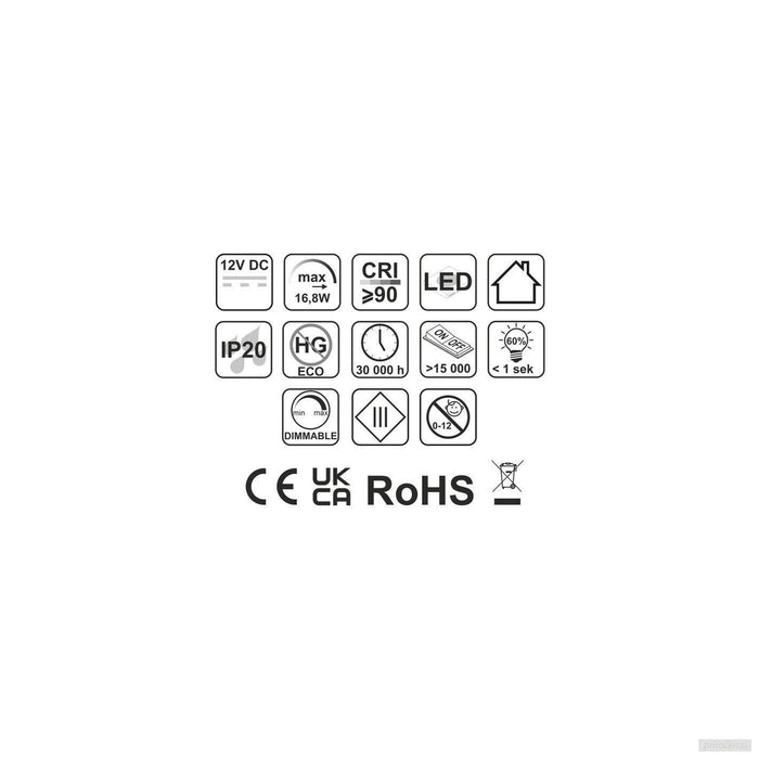 LED trak COB BICOLOR 16,8W/m 608LED/m 12V IP65, kolut 5M-PRIROCEN.SI