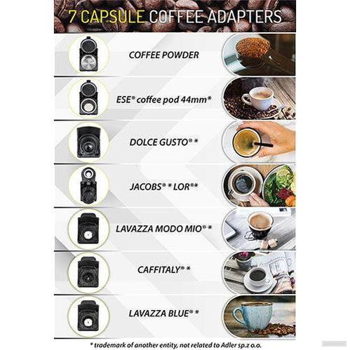 Camry espresso aparat z več različnimi kapsulami CR4414-PRIROCEN.SI