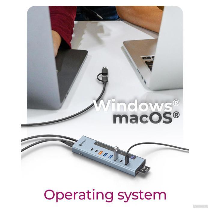 IcyBox IB-HUB1742CR-C2PD 11-v-1 hub USB-C, PD vmesnik in čitalec kartic-PRIROCEN.SI