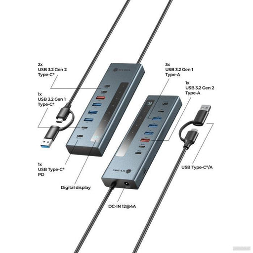 IcyBox IB-HUB1743-CPD 9-v-1 USB-C/A hub vmesnik z PD-PRIROCEN.SI