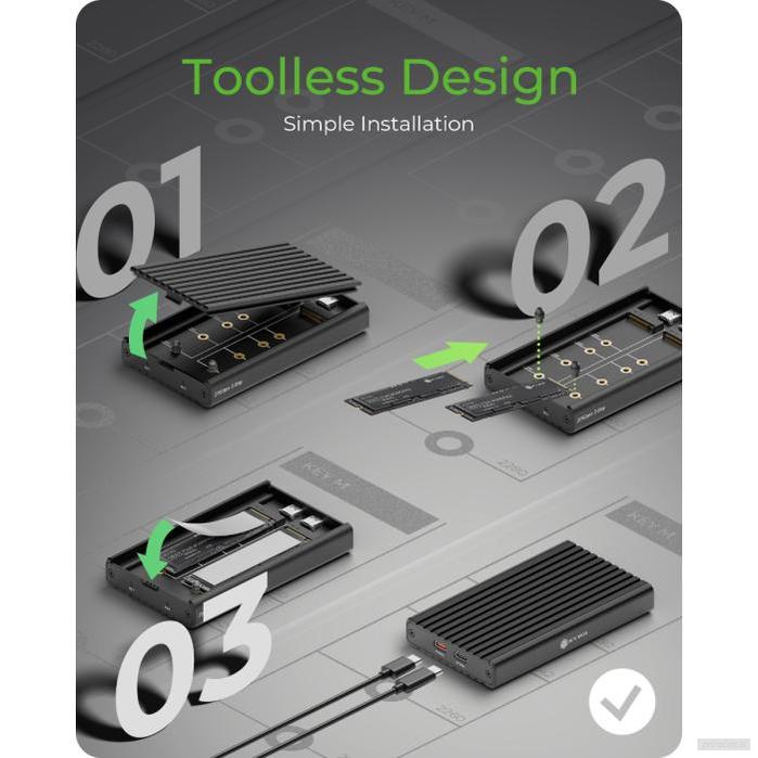 IcyBox IB-2817M-C32 ohišje za 2 M.2 NVMe z USB-C 3.2 Gen 2 priključkom-PRIROCEN.SI