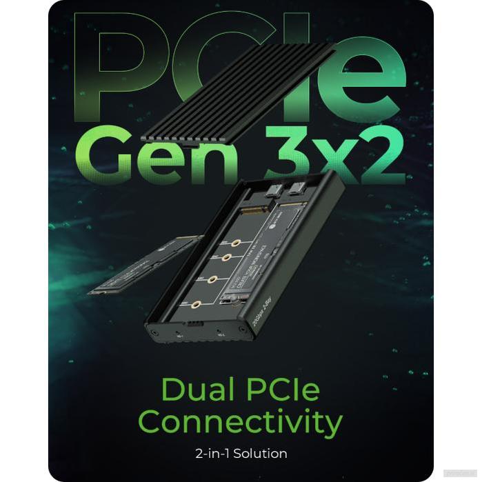 IcyBox IB-2817M-C32 ohišje za 2 M.2 NVMe z USB-C 3.2 Gen 2 priključkom-PRIROCEN.SI