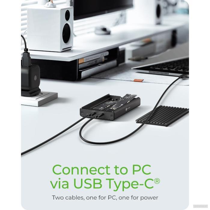 IcyBox IB-2817M-C32 ohišje za 2 M.2 NVMe z USB-C 3.2 Gen 2 priključkom-PRIROCEN.SI