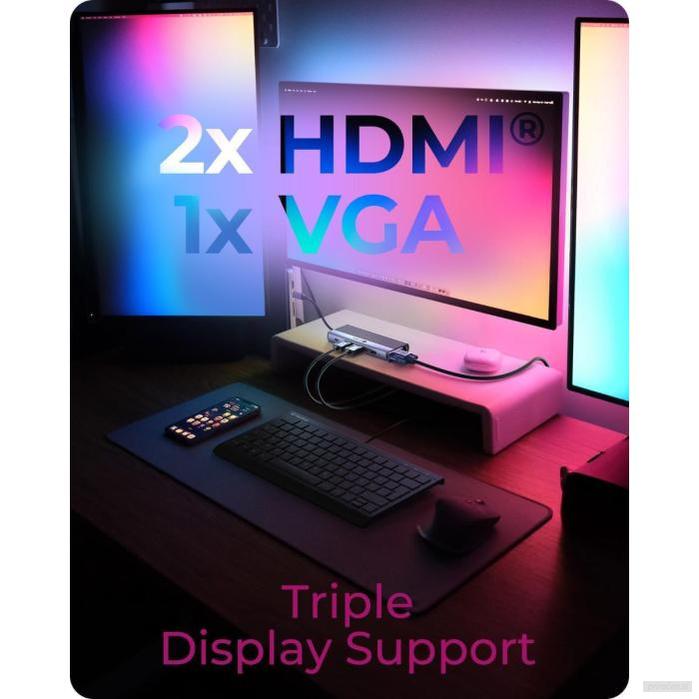 IcyBox IB-DK4062-CPD 12-v-1 DockingStation priklopna postaja s trojnim video priključkom-PRIROCEN.SI