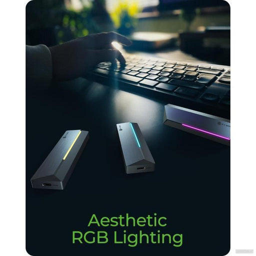 IcyBox IB-1826MCL-CU31 ohišje za M.2 NVMe/SATA SSD z vmesnikom USB-C 3.2 Gen 2 in RGB lučmi-PRIROCEN.SI