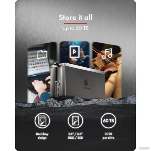 IcyBox IB-RD3720-CU3 RAID sistem za 2x 3,5"/2,5" SATA HDD in SSD diska z RAID stikalom-PRIROCEN.SI