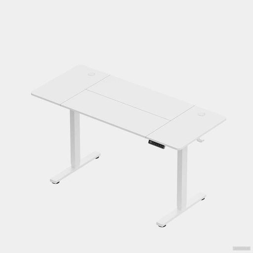VonHaus Bela električno nastavljiva dvižna pisalna miza 140 × 60 cm z USB-C polnilnim priključkom-PRIROCEN.SI