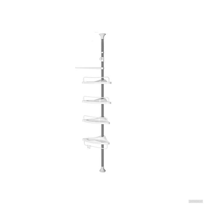 SONGMICS Kotno stojalo s policami za kopalnice belo srebrne barve 95-300 cm, BCB02SW-PRIROCEN.SI