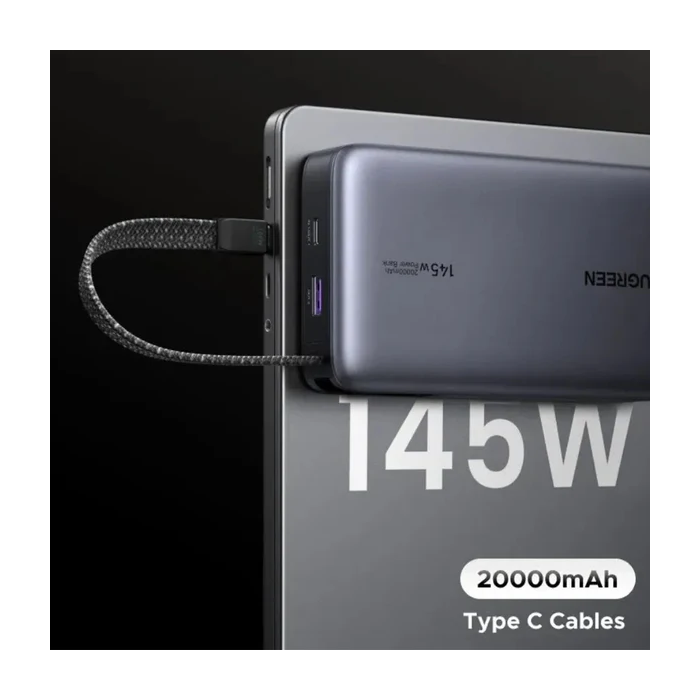 Ugreen 145W 20000mAh prenosna baterija z vgrajenim kablom-PRIROCEN.SI