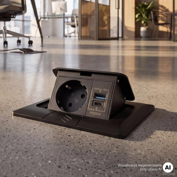 Vgradna talna vtičnica FLOOR BOX 2x220V + USB-A + USB-C-PRIROCEN.SI