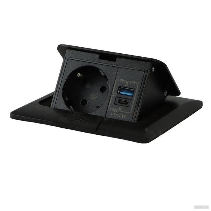 Vgradna talna vtičnica FLOOR BOX 2x220V + USB-A + USB-C-PRIROCEN.SI