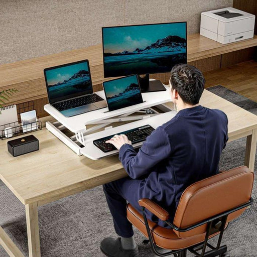 VonHaus Sit&Stand delovna platforma, bela-PRIROCEN.SI