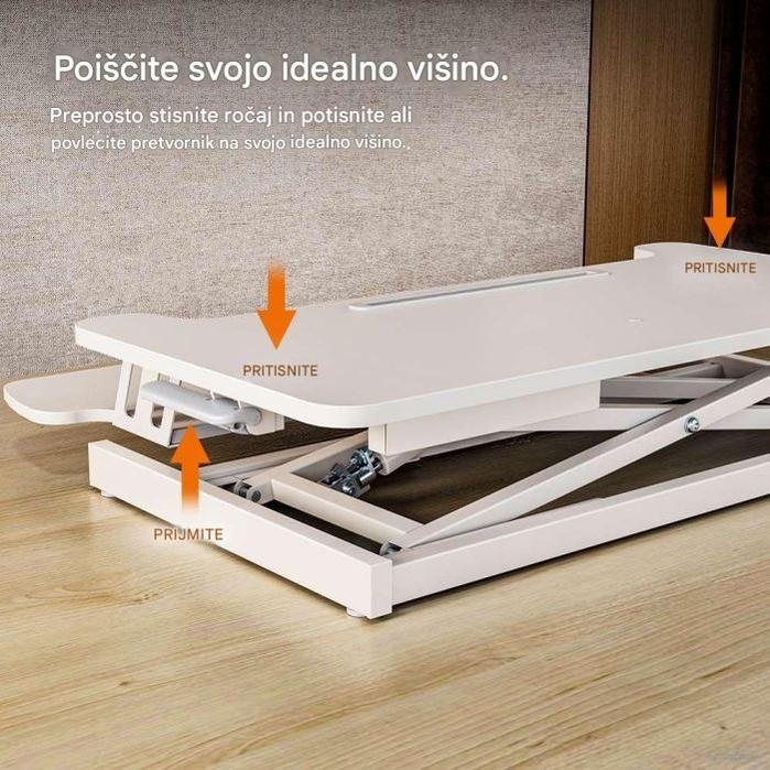 VonHaus Sit&Stand delovna platforma, bela-PRIROCEN.SI