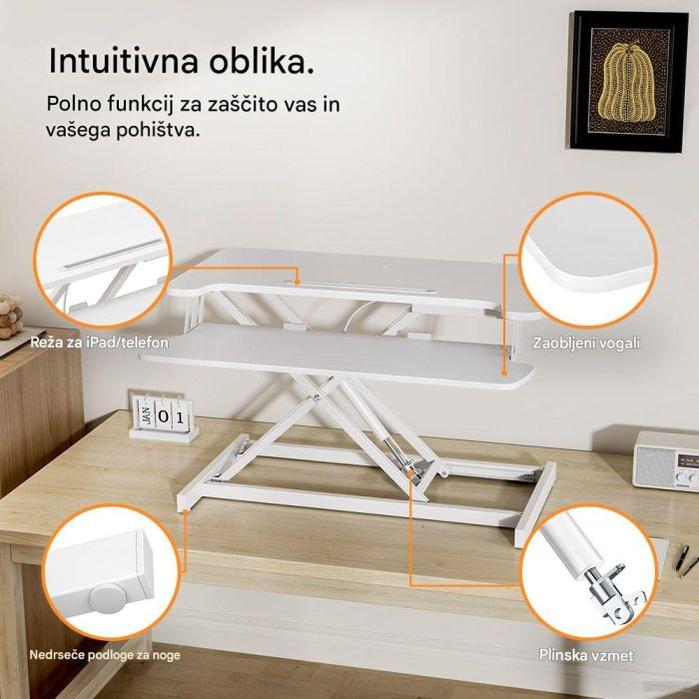 VonHaus Sit&Stand delovna platforma, bela-PRIROCEN.SI