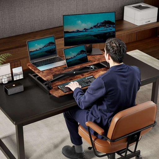 VonHaus Sit&Stand delovna platforma, temen les-PRIROCEN.SI