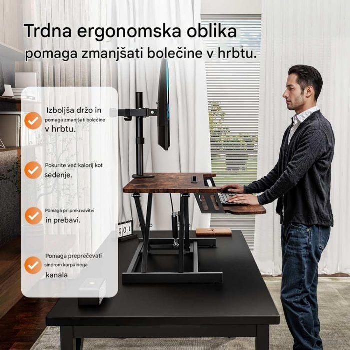 VonHaus Sit&Stand delovna platforma, temen les-PRIROCEN.SI