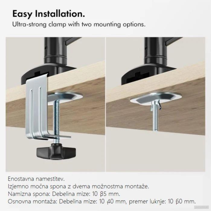 VonHaus dvojni namizni nosilec do diagonale 32'' plinska vzmet 3000915-PRIROCEN.SI