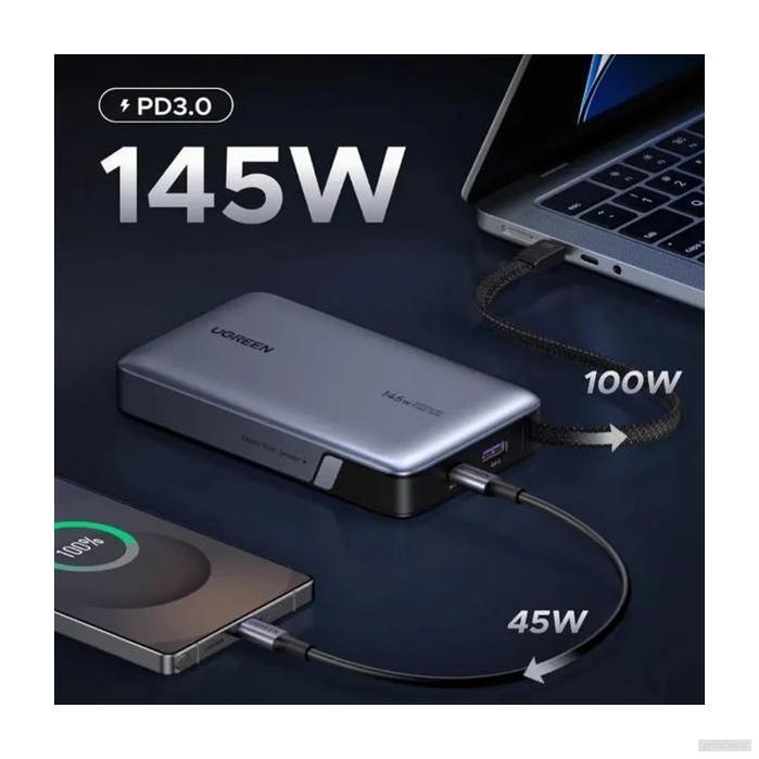 Ugreen 145W 20000mAh prenosna baterija z vgrajenim kablom-PRIROCEN.SI