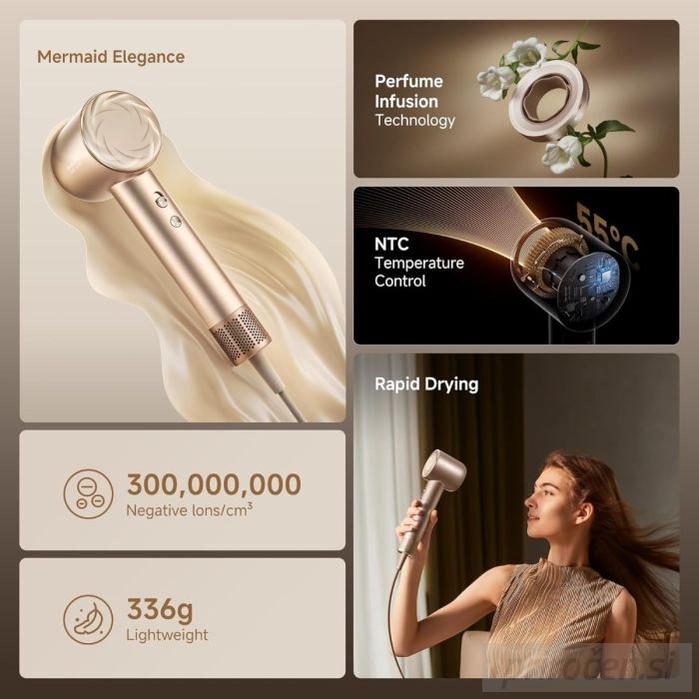 Dreame Glory Mix sušilnik za lase, zlat-PRIROCEN.SI