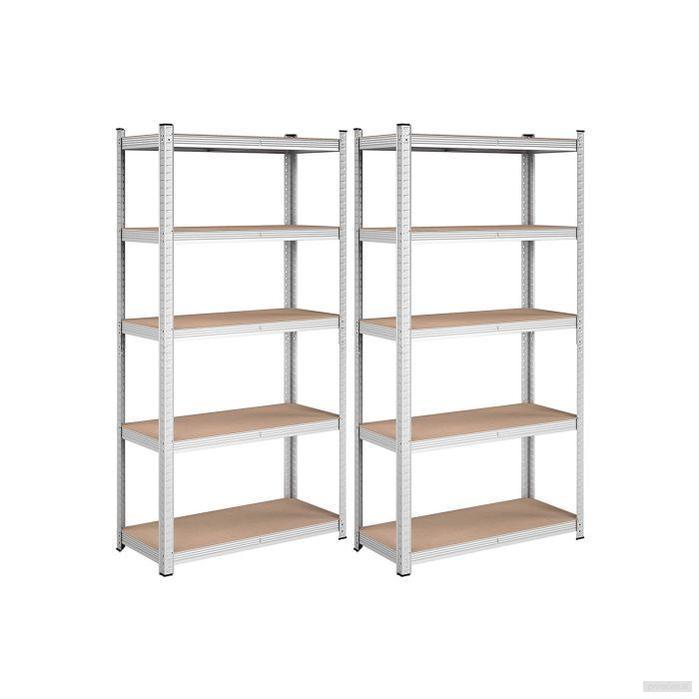 SONGMICS 2x Regal 40 x 90 x 180 cm bež-srebrna, GLR040E02-PRIROCEN.SI