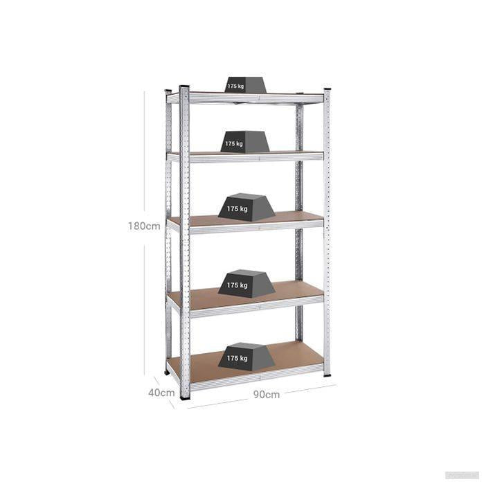 SONGMICS 2x Regal 40 x 90 x 180 cm bež-srebrna, GLR040E02-PRIROCEN.SI