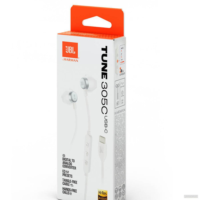 JBL USB-C žične slušalke Tune 305C, bele-PRIROCEN.SI