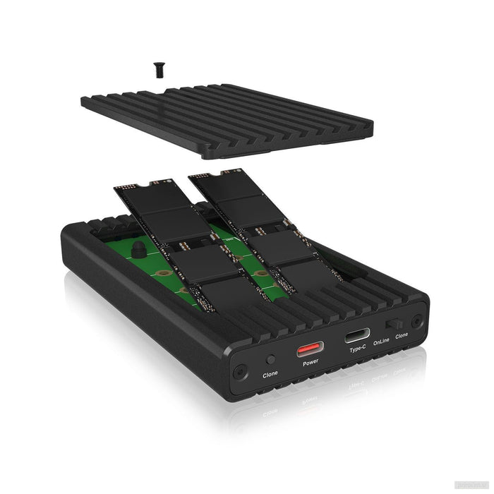 Icybox IB-2817MCL-C31 ohišje za 2 NVME SSD-ja s USB-C in USB-A priključkom-PRIROCEN.SI