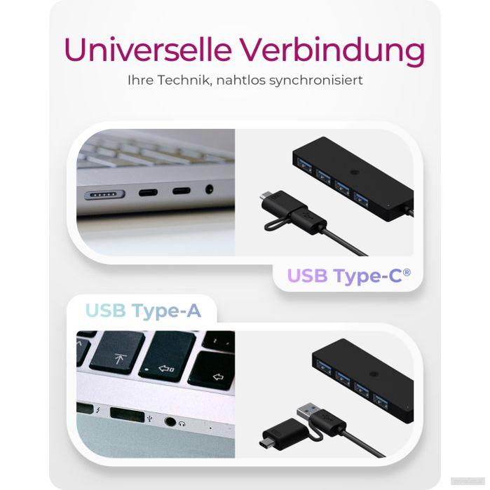 Icybox IB-HUB1424-C3 4-Port Hub z priključkom USB 3.2 Gen 1 Type-C in Type-A-PRIROCEN.SI