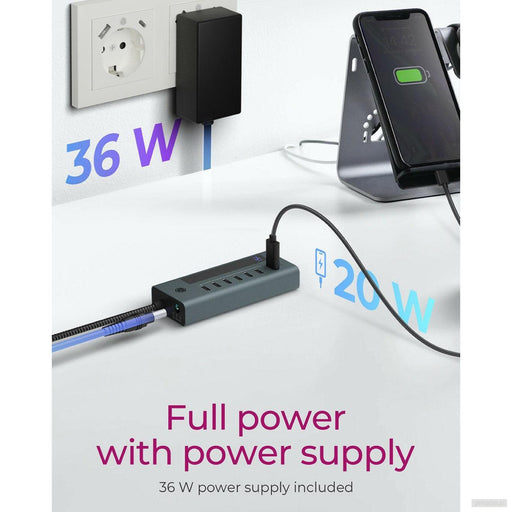 Icybox IB-HUB1457-C31 7-portni hub vmesnik USB 3.2 Type-C-PRIROCEN.SI