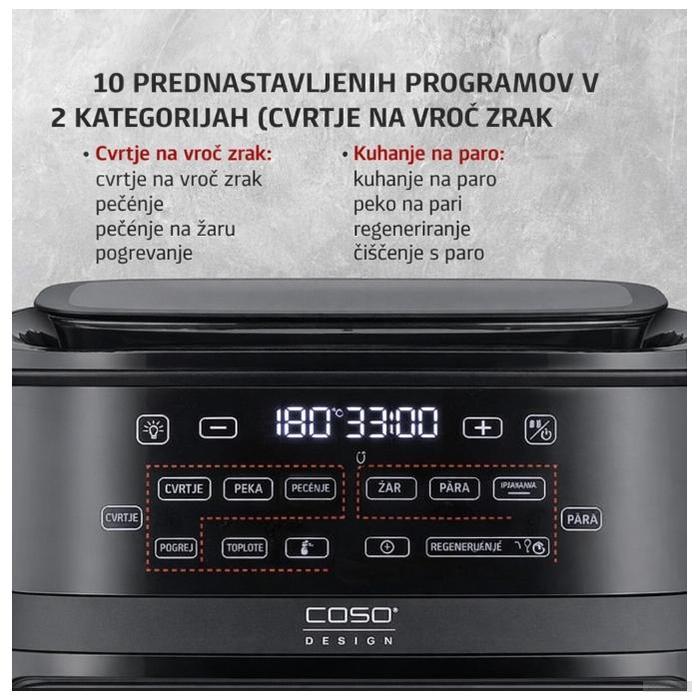 CASO Steam & Air Fry 700 cvrtnik na vroči zrak z dodatno funkcijo sopare 1700W-PRIROCEN.SI