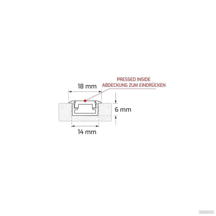 Vgradni LED profil INLINE MINI, bel, 2m-PRIROCEN.SI
