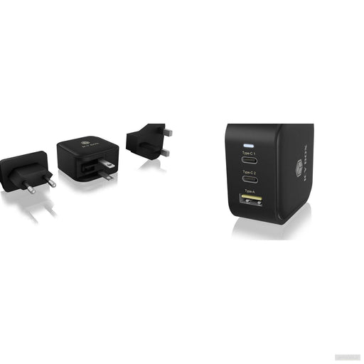 Icybox polnilnik z 3 polnilnimi priključki in Power Delivery 65W in GaN-PRIROCEN.SI