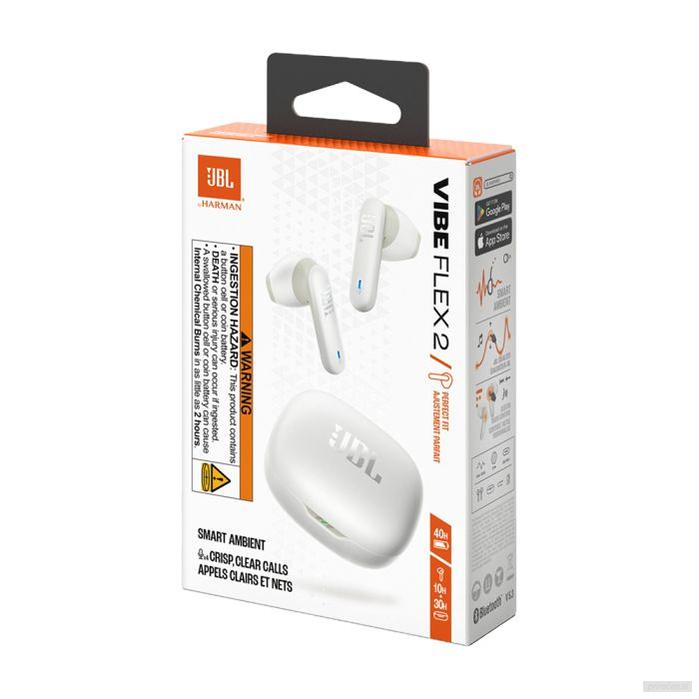 JBL Vibe Flex 2 TWS brezžične slušalke z mikrofonom, bele-PRIROCEN.SI
