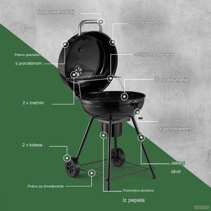 VonHaus Kettle BBQ žar na oglje-PRIROCEN.SI