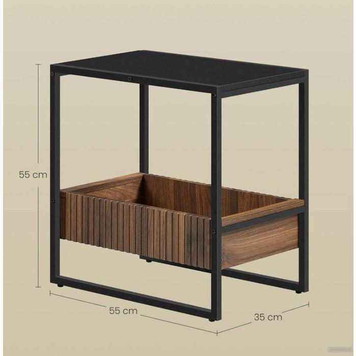 VASAGLE stranska mizica, rustikalno rjava-PRIROCEN.SI