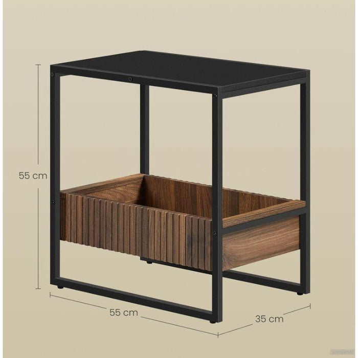 VASAGLE stranska mizica, rustikalno rjava-PRIROCEN.SI