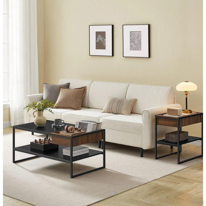 VASAGLE stranska mizica, rustikalno rjava-PRIROCEN.SI