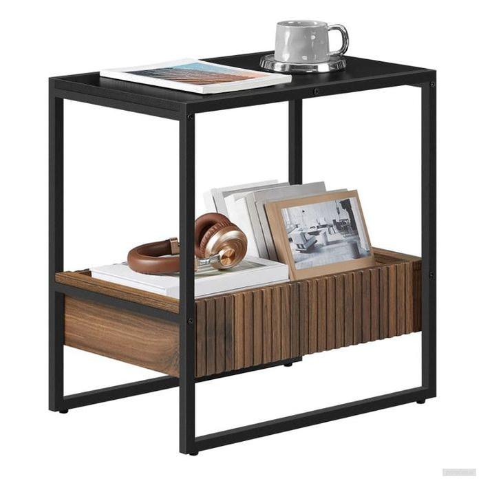 VASAGLE stranska mizica, rustikalno rjava-PRIROCEN.SI