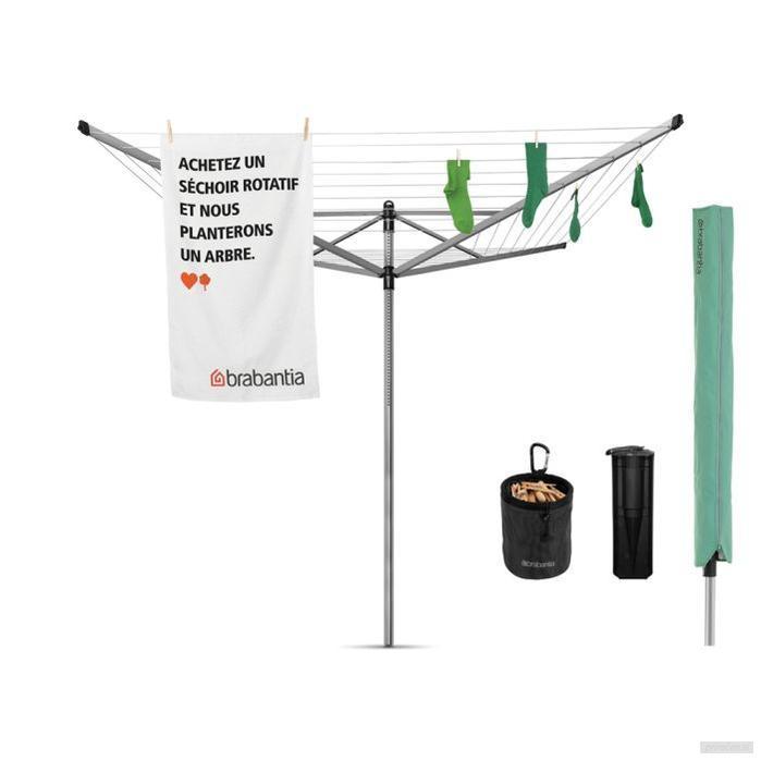 Brabantia zunanji sušilnik Lift-O-Matic za perila 50m sivo-PRIROCEN.SI