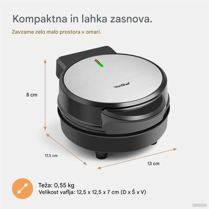 VonShef aparat za vaflje mini 600W-PRIROCEN.SI